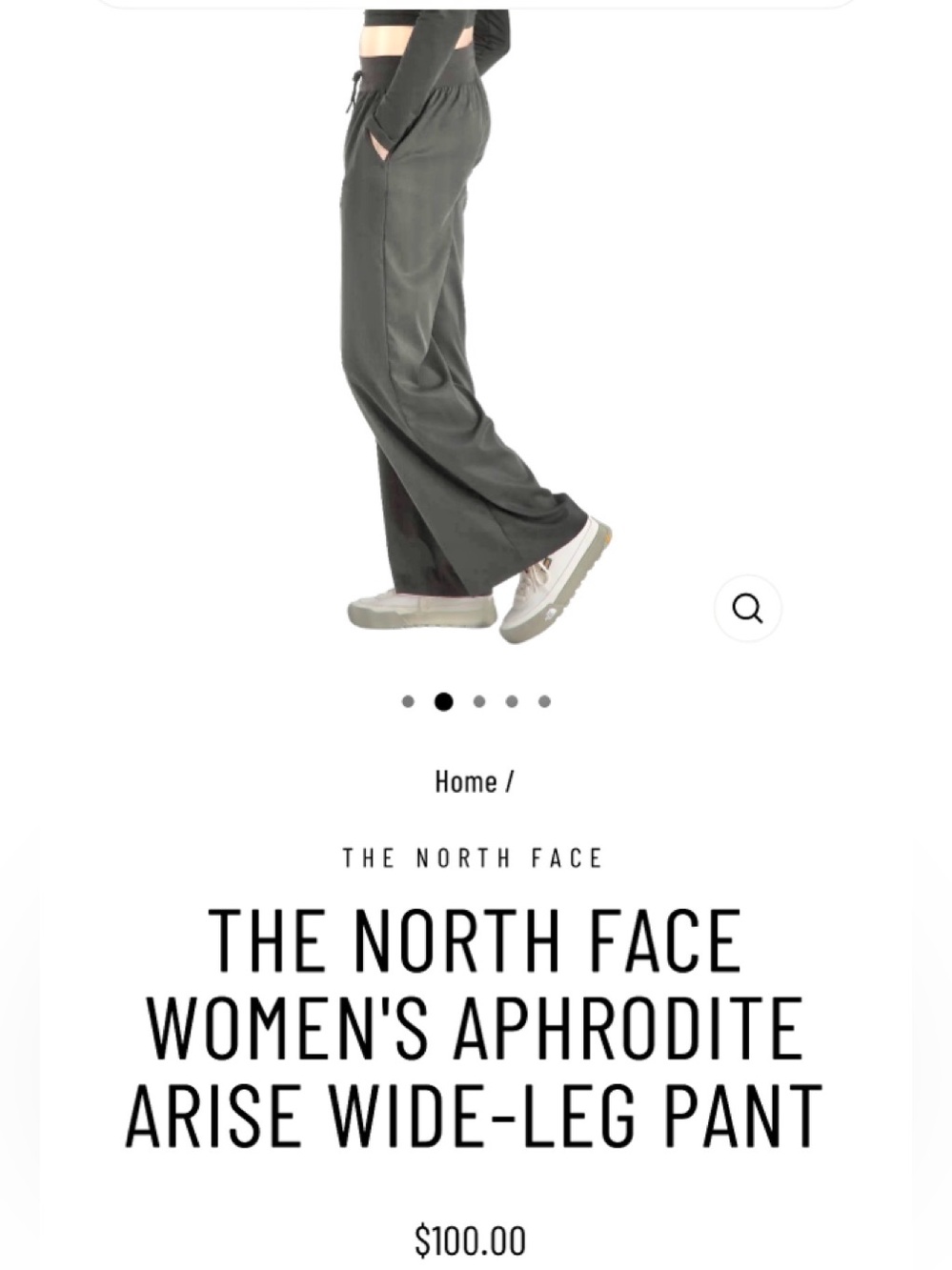 Women’s The North Face Black Wide-Leg Athletic Pants- new with tags - size Large